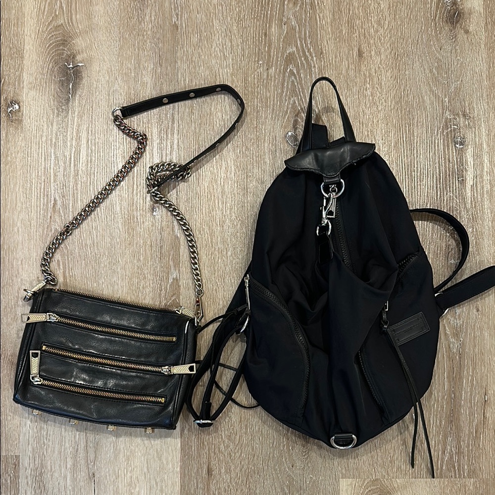 Rebecca Minkoff Black Women's Backpack and Crossbody Bag Set